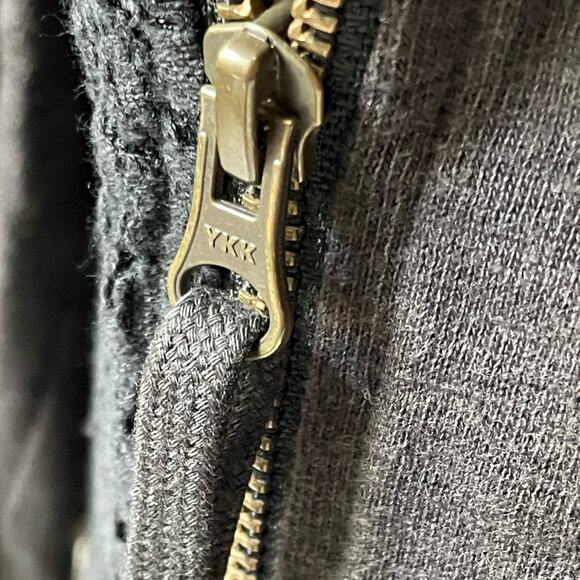 Free People Black Cotton Lace Enhanced Moto Jacket size small - Picture 8 of 12